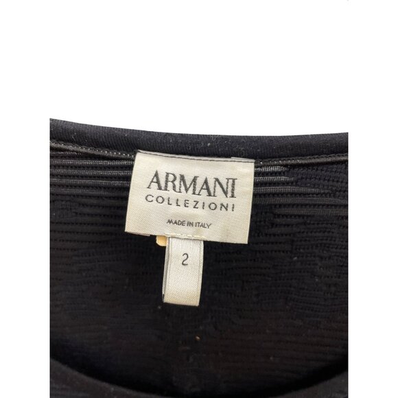 Armani Collezioni Womens Black Textured Blouse Shirt Size 2 SKU 8472 - Picture 3 of 9